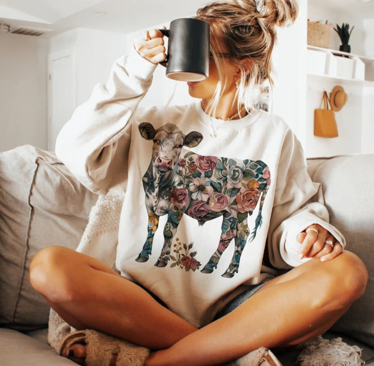 Floral cow