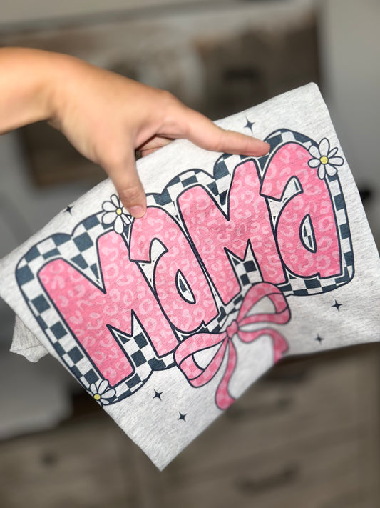 Mama bow with checkered