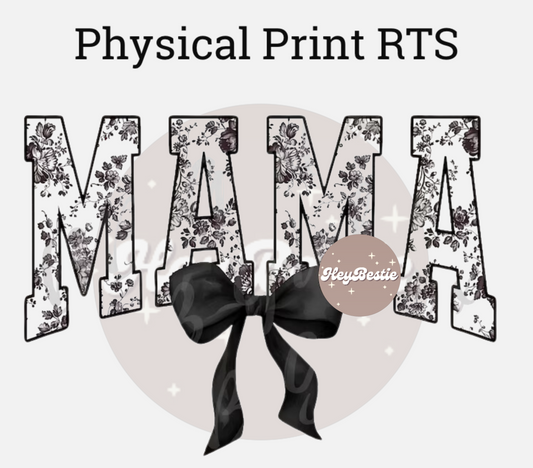 Mama black bow print