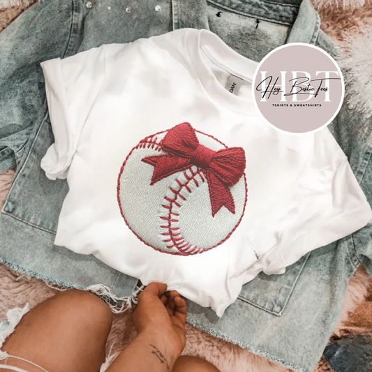 Baseball faux embroidery