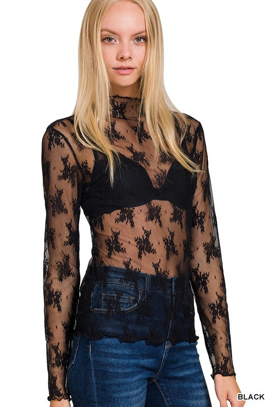 Black lace top