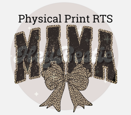 Mama animal print bow print